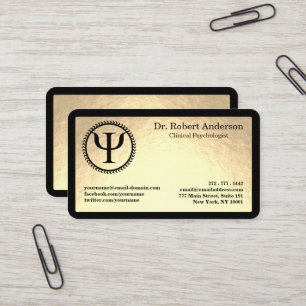 Carte De Visite Symbole Psi de psychologie Psychologue clinicien
