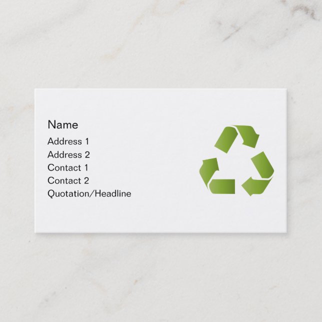 CARTE DE VISITE SYMBOLE RECYCLE (Devant)