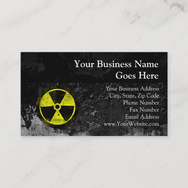 Carte De Visite Symbole Rétro Radioactif Grunge (Devant)