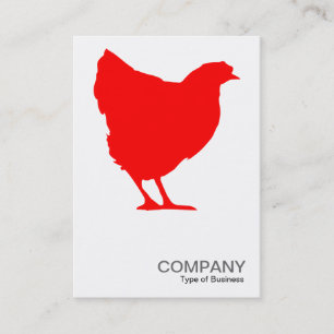 Carte De Visite Symbole rouge 02 de poule - blanc