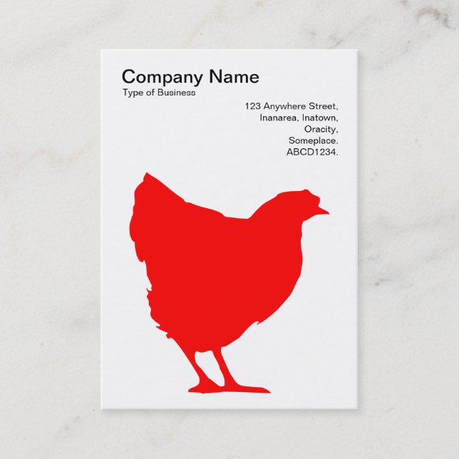 Carte De Visite Symbole rouge Hen - Noir sur Blanc (Devant)