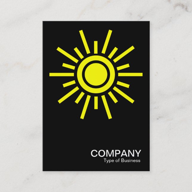Carte De Visite Symbole Soleil 02 - Jaune sur Noir (Devant)