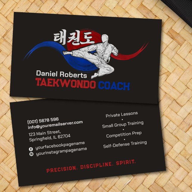 Carte De Visite Symbole Taekwondo - Taegeuk et Hangul (Créateur téléchargé)