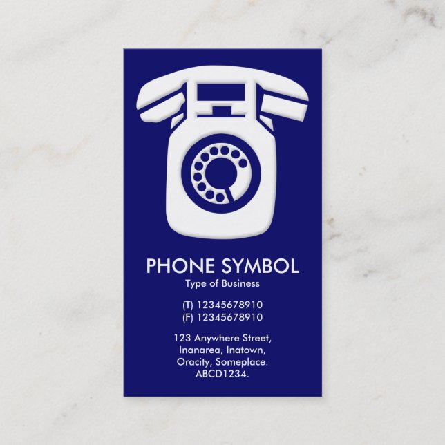 Carte De Visite Symbole téléphonique - Bleu foncé (000066) (Devant)