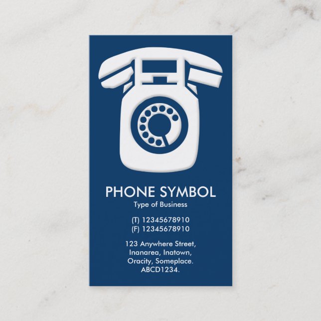 Carte De Visite Symbole téléphonique - Bleu foncé (003366) (Devant)