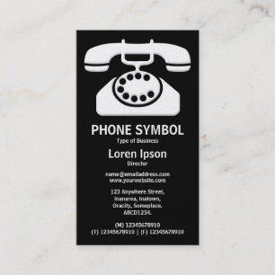 Carte De Visite Symbole téléphonique II - Noir (Carte Or)