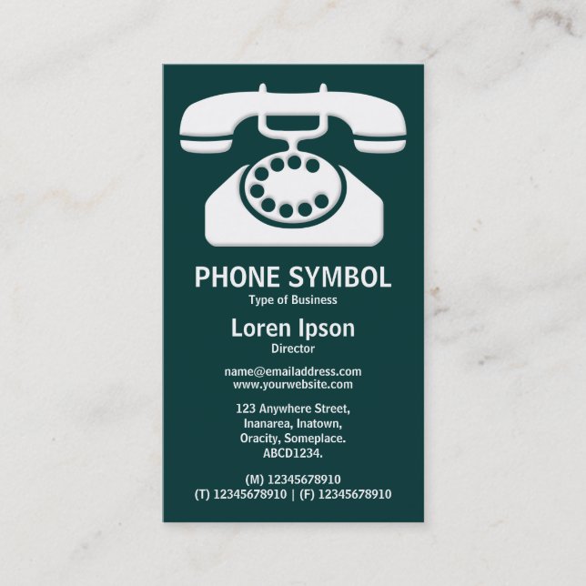 Carte De Visite Symbole téléphonique II - Vert foncé (003333) (Devant)