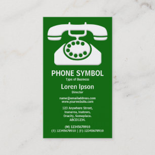 Carte De Visite Symbole téléphonique II - Vert foncé (006600)