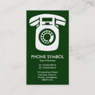 Carte De Visite Symbole téléphonique - Vert foncé (003300)