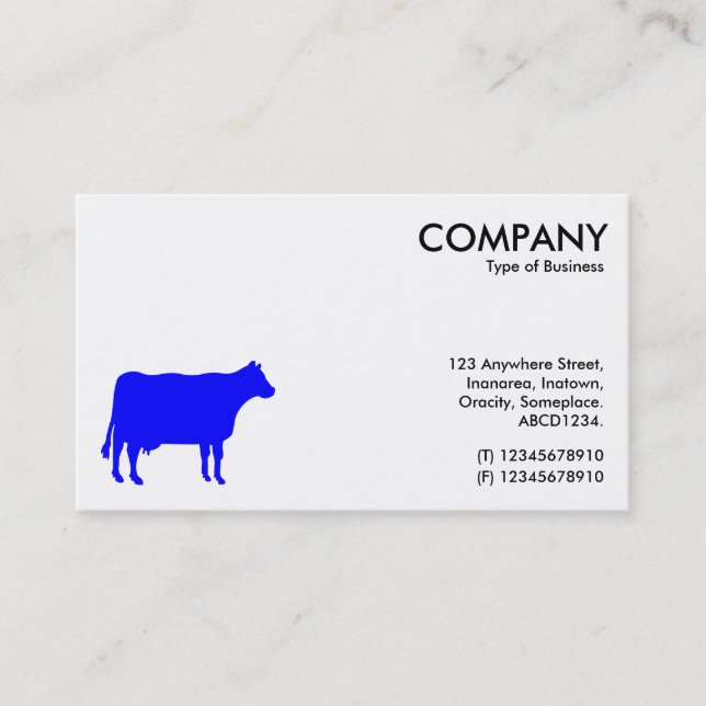 Carte De Visite Symbole Vache Bleue - Blanc (Devant)