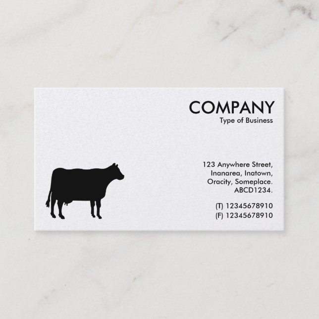 Carte De Visite Symbole Vache Noire - Blanc (Carte Or) (Devant)