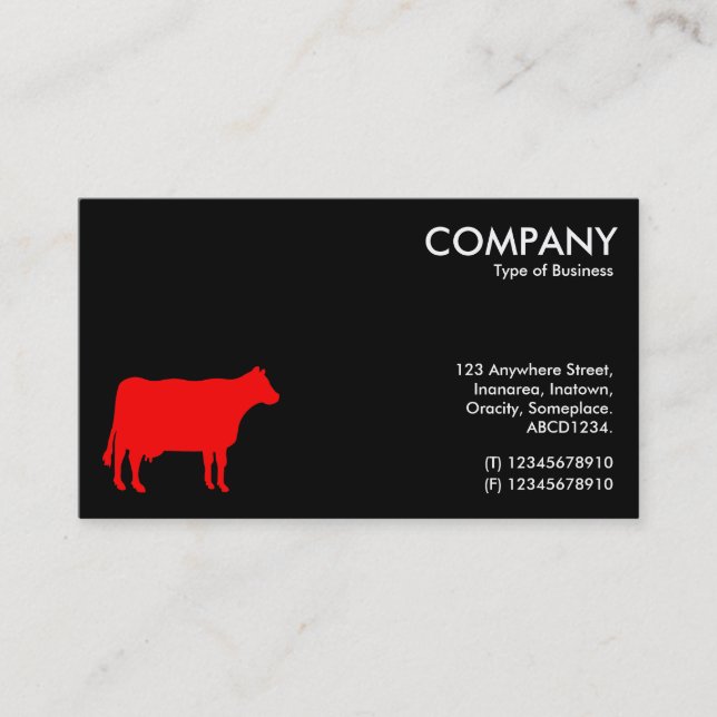 Carte De Visite Symbole Vache Rouge - Noir (Devant)