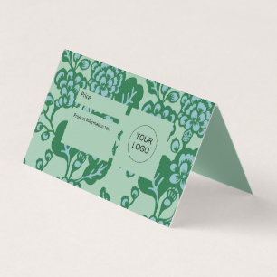 Carte De Visite Symbole vert et bleu vibrant, gras floral