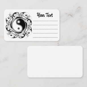 Carte De Visite Symbole Yin & Yang noir et blanc de style tatouage