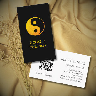 Carte De Visite Symbole Yin Yang or QR code Wellness holistique