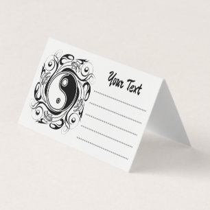 Carte De Visite Symbole Yin & Yang Tatouage Noir et Blanc