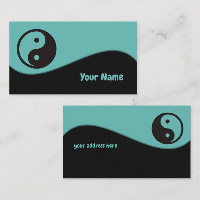 Carte De Visite Symbole Yin Yang - tatouage solide (Devant / Derrière)