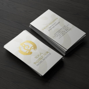 Carte De Visite Symbole ZEN de la méditation Yoga en or blanc
