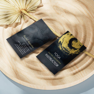 Carte De Visite Symbole ZEN YOGA ZEN Elégant Noir & Or Brochures