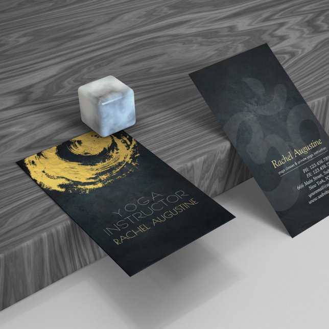 Carte De Visite Symbole ZEN YOGA ZEN Elégant Noir & Or Brochures (Créateur téléchargé)