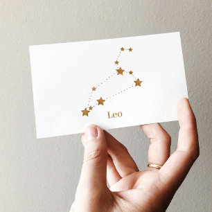 Carte De Visite SYMBOLE Zodiaque moderne Gold Leo   Incendie d'élé