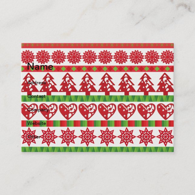 Carte De Visite Symboles de Noël (Devant)