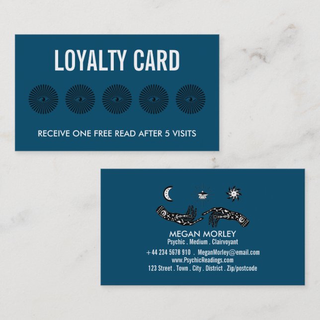 Carte De Visite Symboles Mystiques, Lecture Psychique Loyauté (Devant / Derrière)