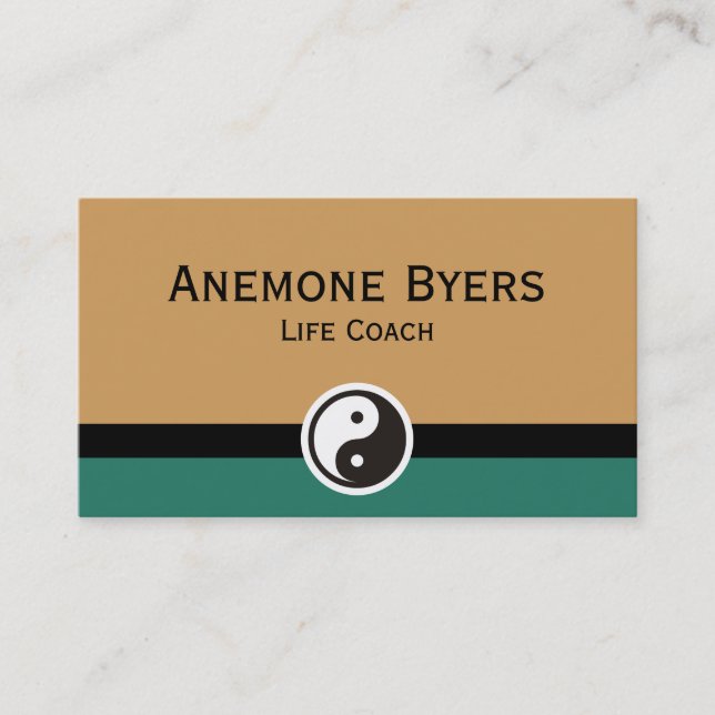 Carte De Visite Symboles simples - Yin & Yang + votre texte et vos (Devant)