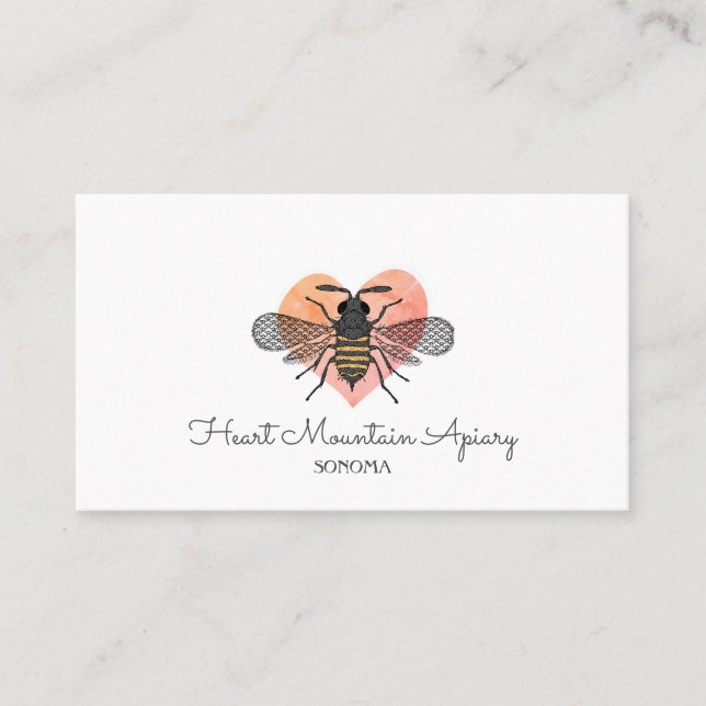 Carte De Visite Sympa Apiary Honey Bee Beekeeper Apiculture Logo (Devant)