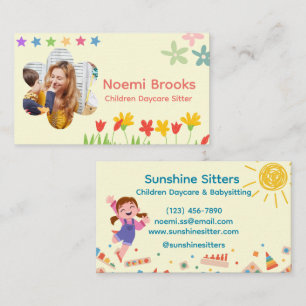 Carte De Visite Sympathique Jouant Bright Pastel Joyeux Coloré