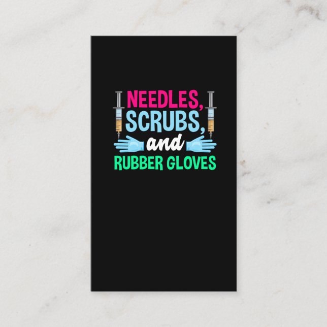 Carte De Visite Syringe et employé de sang pour les pharmaciens am (Devant)