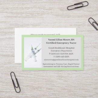 Carte De Visite Syringes verts Soins de santé Infirmière inscrite