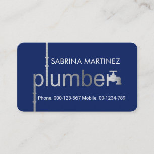 Carte De Visite Système de tuyauterie en argent créatif Travaux de