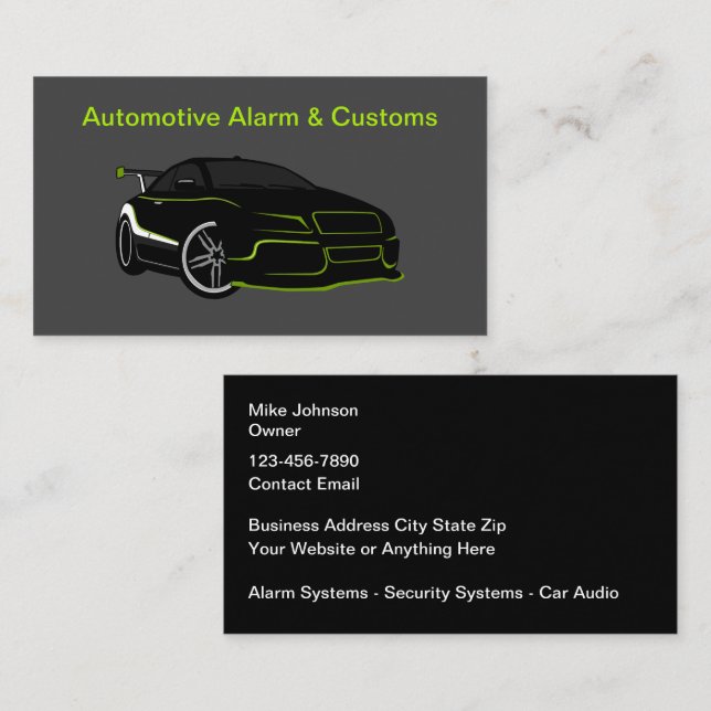 Carte De Visite Systèmes audio et de sécurité automobiles (Devant / Derrière)