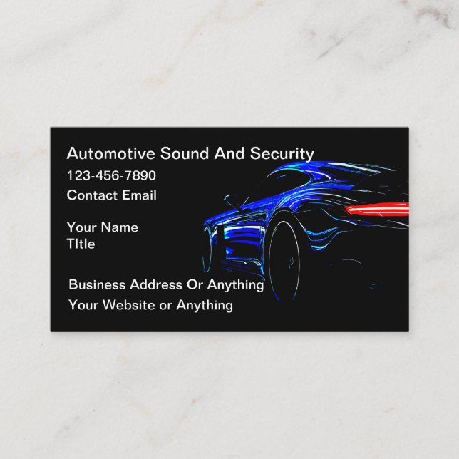 Carte De Visite Systèmes audio et sécurité automobile les plus coo (Devant)
