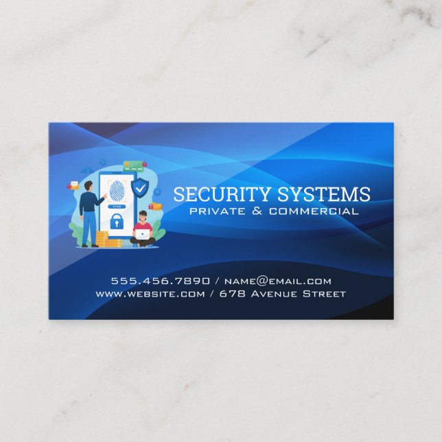 Carte De Visite Systèmes de sécurité | Protection de l'identité en (Devant)