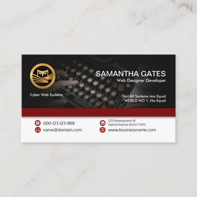 Carte De Visite Systèmes innovants de machines à écrire rétro (Devant)