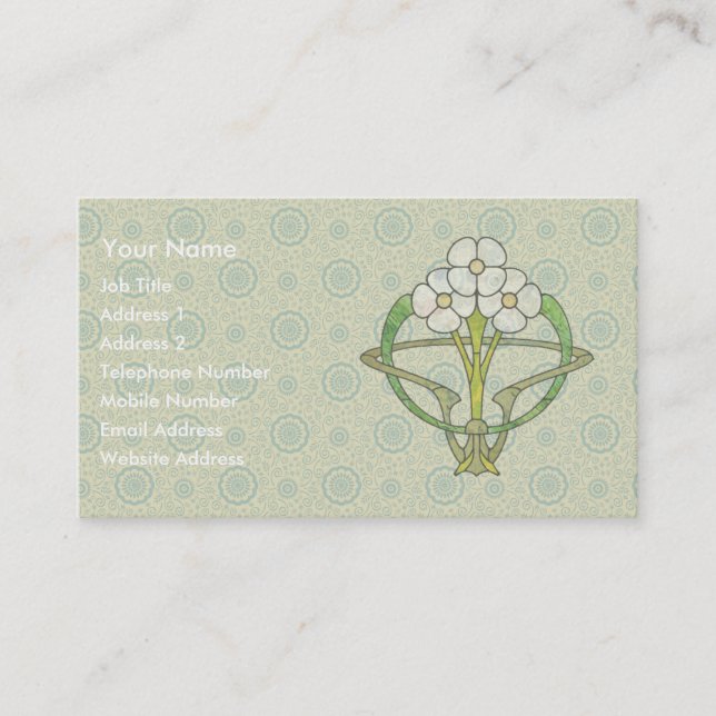 Carte De Visite T2 celtique de conception florale d'art déco (Devant)
