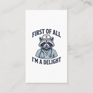 Carte De Visite T-shirt amusant d'infirmière raton laveur avant to