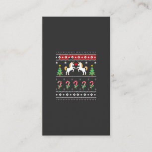 Carte De Visite T-shirt de fête de pull de Noël moche de licorne (