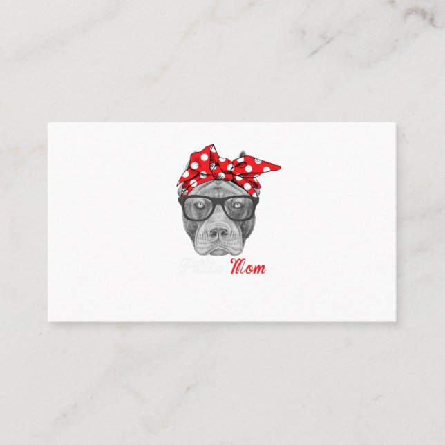 Carte De Visite T-shirt de Pitbull Dog (Devant)