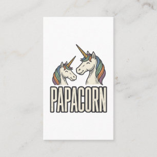 Carte De Visite T-Shirt Papa Licorne Papa Gravure Vintage Des
