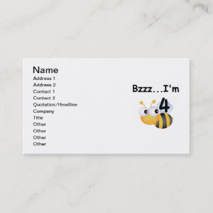 Carte De Visite T-shirts et cadeaux Buzz Bumblebee 4e anniversaire