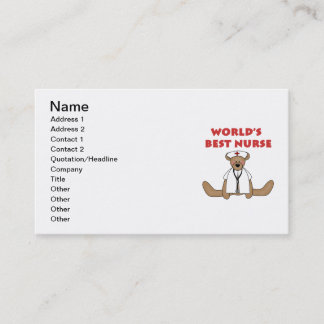Carte De Visite T-shirts et cadeaux de Bear World's Best Nurse