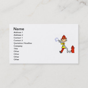 Carte De Visite T-shirts et cadeaux de femme pompier avec tuyau