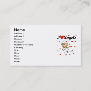 Carte De Visite T-shirts et Cadeaux J'aime les Anges