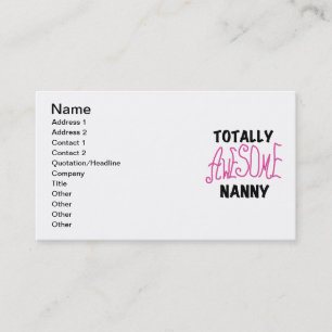 Carte De Visite T-shirts et cadeaux rose Nanny absolument géniaux