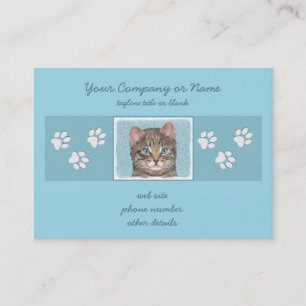 Carte De Visite Tabby Gris Peinture Chat - Cute Original Art Chat