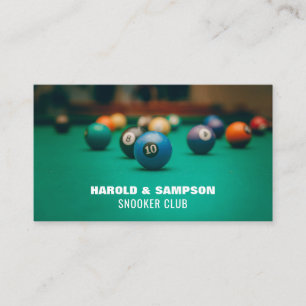 Carte De Visite Table de billard, pool & Snooker Player/Club