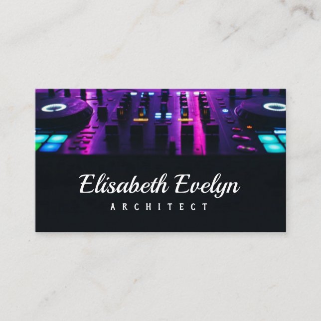 Carte De Visite Table de mixage DJ dans la boîte de nuit (Devant)